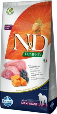 Farmina (Фарміна) N&D Pumpkin Grain Free Dog Adult Giant & Maxi Lamb & Blueberry Беззерновий сухий корм з ягням, гарбузом і чорницею для дорослих собак великих і гігантських порід