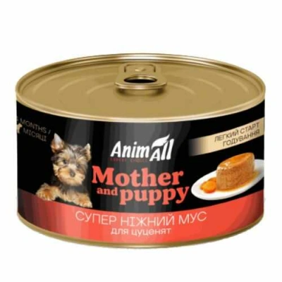 AnimAll (ЕнімАлл) Dog Mother & Puppy Meat Mousse Вологий корм-мус Легкий старт годування для цуценят, вагітних і годуючих собак