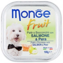 Monge (Монж) Dog Fruit Консерви для собак паштет з лососем та грушею