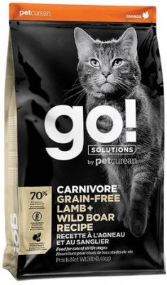GO! (Гоу!) Carnivore Grain Free Lamb + Wild Boar Беззерновий корм для кошенят і котів з ягням і диким кабаном