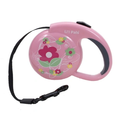 Coastal (Костал) Lit'l Pals Fashionable Рулетка для маленьких собак та котів вагою до 7 кг, 3,6 м рожева квітка