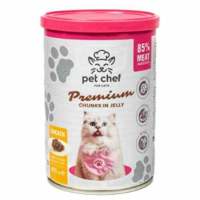 Pet Chef (Пет Шеф) Cat Adult Chunks in Jelly Chicken Вологий корм з куркою в желе для дорослих котів і кішок