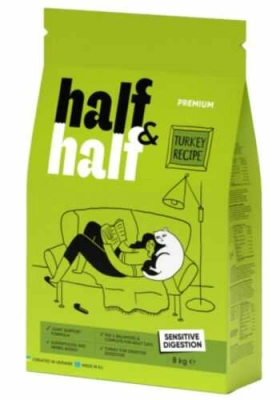 Half & Half (Халф енд Халф) Cat Adult Sensitive Digestion 300 гр Сухий корм з індичкою для дорослих котів і кішок з чутливим травленням