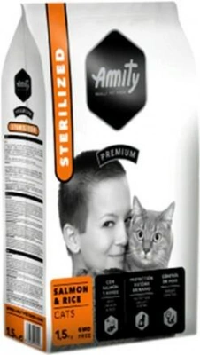 Amity (Аміті) Cat Sterilized Salmon & Rice 1,5 кг Сухий корм для стерилізованих котів і кішок з лососем і рисом