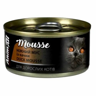 AnimAll (ЕнімАлл) Cat Adult Duck Mousse Вологий корм Мус із качки для дорослих котів і кішок