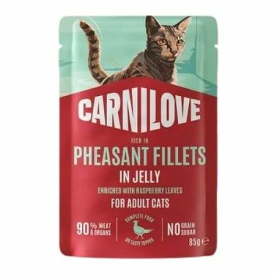 Carnilove (Карнілав) Cat Adult Jelly Pheasant & Raspberry Leaves Вологий корм з фазаном і листям малини в желе для дорослих котів і кішок