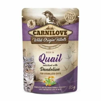 Carnilove (Карнілав) Cat Adult Sterelised Gravy Quail & Dandelion Беззерновий вологий корм з перепілкою і кульбабою в соусі для стерилізованих котів і кішок