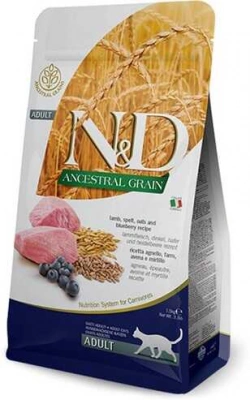 Farmina (Фарміна) N&D Low Grain Cat Adult Lamb & Blueberry 10 кг Низькозерновий сухий корм з ягням та чорницею для дорослих котів і кішок