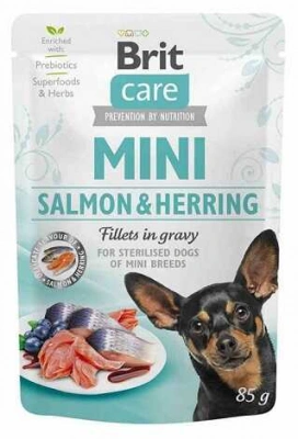 Brit Care (Бріт Кеа) Dog Mini Salmon & Herring Вологий корм для дрібних порід собак з філе оселедця та лососем у соусі