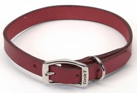 Coastal (Костал) Circle-T Leather Town Шкіряний нашийник для собак, червоний, 2,5 см/55 см img