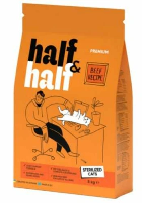 Half & Half (Халф енд Халф) Cat Adult Sterelized 300 гр Сухий корм з яловичиною для стерилізованих котів і кішок