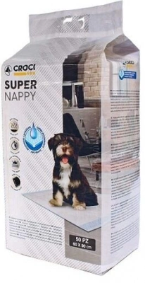 Croci (Крочі) Super Nappy XL Одноразові гігієнічні пелюшки для дорослих собак та цуценят 90х60, 50 шт
