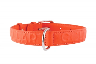 34584 | Ошейник с объемной надписью КОЛЛАР ГЛАМУР 46-60 см 35 мм Оранжевый