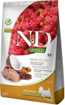 Farmina (Фарміна) N&D Quinoa Dog Adult Mini Skin & Coat Quail Сухий беззерновий корм із перепілкою та кіноа для дорослих собак малих порід схильних до захворювань шкіри та шерсті