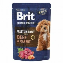 Brit Premium (Бріт Преміум) Dog Adult Fillets in Gravy Beef & Carrot Вологий корм з яловичиною та морквою в соусі для собак дрібних порід img