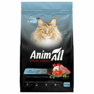 AnimAll (ЭнимАлл) Cat Adult Salmon, White Fish & Turkey 400 гр Сухой корм с лососем, белой рыбой и индейкой для взрослых котов и кошек