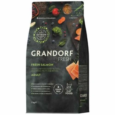 Grandorf (Грандорф) Fresh Cat Adult Salmon & Sweet Potato Беззерновий сухий корм з лососем і бататом для дорослих котів і кішок