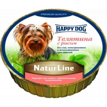 Happy Dog (Хепі Дог) NaturLine Консерви для собак у формі паштету з телятиною та рисом