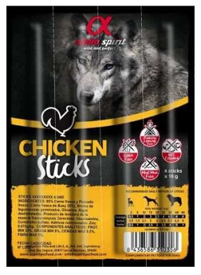 Alpha Spirit (Альфа Спіріт) Sticks Chicken Напіввологі ласощі для собак Стіки з куркою 30 шт/300 гр