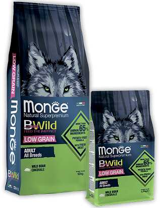 Monge (Монж) BWild Low Grain All Breeds Adult Wild Boar