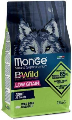Monge (Монж) BWild Low Grain All Breeds Adult Wild Boar Низькозерновий корм для собак з диким кабаном