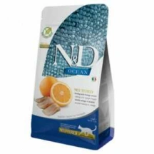 Farmina (Фармина) N&D Ocean Grain Free Cat Neutered Adult Herring & Orange Беззерновой сухой корм с сельдью и апельсином для стерилизованных котов и кошек Farmina (Фарміна) N&D Ocean Grain Free Cat Neutered Adult Herring & Orange Беззерновий сухий корм з оселедцем та апельсином для стерилізованих котів і кішок img