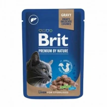Brit Premium (Бріт Преміум) by Nature Cat Sterelised Liver Вологий корм з печінкою для стерилізованих котів і кішок img