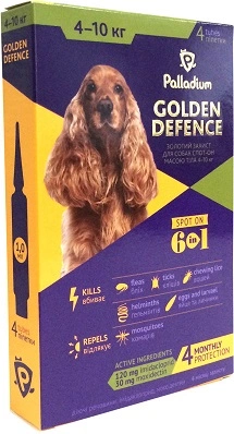 Palladium (Паладиум) Golden Defence Капли на холку от паразитов для собак 4-10 кг