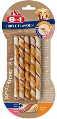 8in1 (8в1) Triple Flavour Ласощі плетені палички для собак
