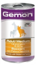 Gemon (Гемон) Wet Dog Adult Medium Консервований корм для середніх порід собак зі шматочками курки та індички img