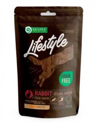 Natures Protection (Натур Протекшн) Lifestyle Soft Rabbit & Chia Seeds Ласощі для собак Скибочки кролятини з насінням чіа