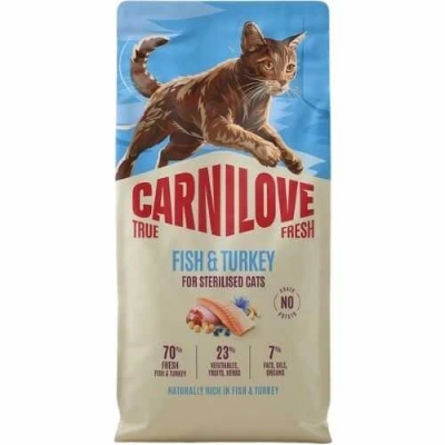 Carnilove (Карнілав) True Fresh Cat Adult Sterilised Fish & Turkey Беззерновий сухий корм з рибою й індичкою для стерилізованих котів і кішок