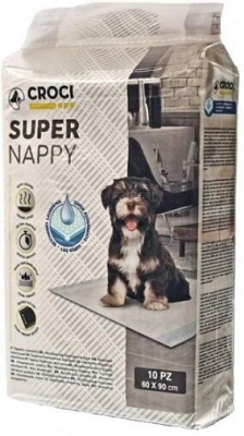 Croci (Крочі) Super Nappy XL Одноразові гігієнічні пелюшки для дорослих собак та цуценят 90х60, 10 шт
