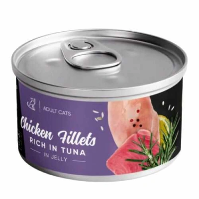 Savory (Сейворі) Cat Adult Chicken Fillets & Tuna in Jelly Вологий корм з філе курки та тунцем в желе для дорослих котів і кішок