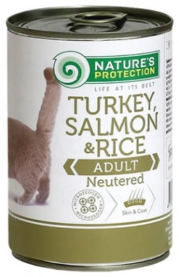 Natures Protection (Натур Протекшн) Neutered Turkey, Salmon & Rice Консерви з індичкою та лососем для стерилізованих кішок 400 гр
