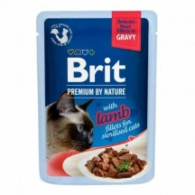 Brit Premium (Бріт Преміум) Cat Sterilised Delicate Fillets in Gravy Lamb Вологий корм з ягням у соусі для стерилізованих котів і кішок img