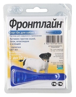 Frontline (Фронтлайн) Spot-On Краплі від бліх та кліщів для собак 2-10 кг