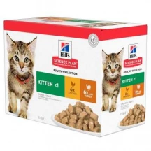 Hills (Хіллс) Kitten Combipack Chicken & Turkey Вологий корм з куркою та індичкою для кошенят і кішок у період вагітності та лактації, шматочки в соусі