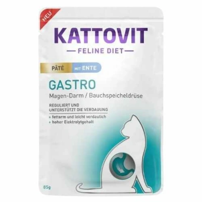Kattovit (Каттовіт) Veterinary Gastro Duck Pate Дієтичний паштет з качкою для котів із захворюваннями ШКТ і підшлункової залози