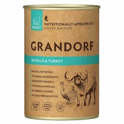 Grandorf (Грандорф) Dog Adult Grain Free Buffalo & Turkey Вологий корм з м'ясом буйвола та індичкою для дорослих собак різних порід