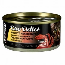 AnimAll (ЕнімАлл) Duo Delice Cat Adult Chicken Paste & Crab Pieces М'ясна паста із курки зі шматочками краба для дорослих котів і кішок img
