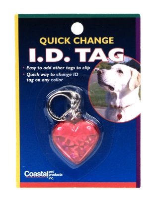 Coastal (Костал) ID Tag Heart Світловідбиваючий адресник на нашийник для собак, червоне серце
