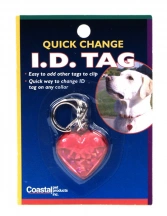Coastal (Костал) ID Tag Heart Світловідбиваючий адресник на нашийник для собак, червоне серце img