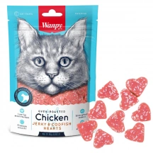 Wanpy (Ванпі) Cat Chicken Jerky & Codfish Hearts Ласощі з куркою та тріскою для котів і кішок img