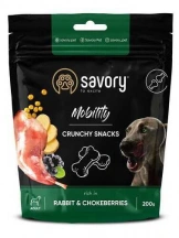Savory (Сейворі) Crunchy Snacks Mobility Rabbit & Blackberry Хрумкі ласощі для здоров'я суглобів та кісток у собак з кроликом та чорноплідною горобиною img