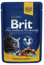 Brit Premium (Бріт Преміум) Cat Вологий корм з куркою та індичкою для кішок