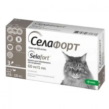 Selafort (Селафорт) Краплі на холку від глистів, бліх, вошей і кліщів для котів і кішок 7,6-10 кг img