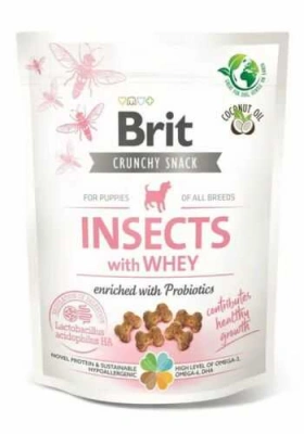 Brit Care (Бріт Кеа) Dog Crunchy Cracker Puppy Insects with Whey Ласощі з комахами та сироваткою для росту цуценят