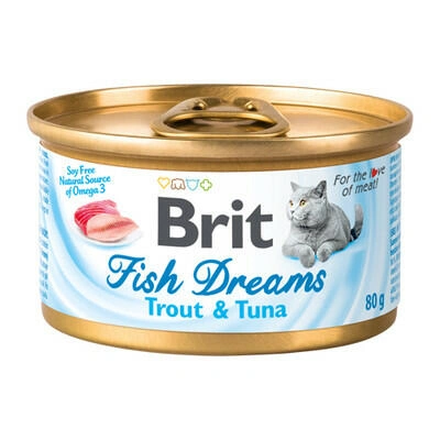 Brit (Бріт) Fish Dreams Консерви для котів з фореллю і тунцем в бульйоні