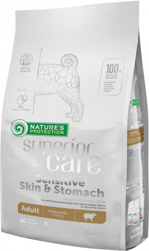 Сухой корм Nature’s Protection Superior Care Sensitive Skin & Stomach Adult Small Breeds Lamb